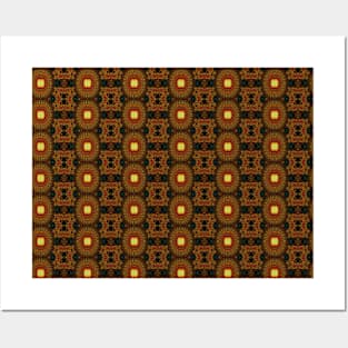 Orange Red Yellow Psychedelic Fractal Abstract Pattern Posters and Art